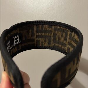 Fendi Black and Brown Logo Headband